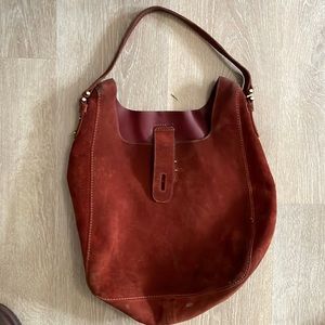 Vanessa Bruno suede burgundy bag